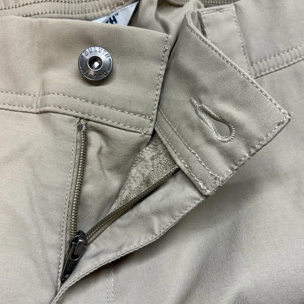 Duluth Trading Flex Ballroom‎ Pants Mens 40X31 Khaki Relaxed Stretch Tech Pocket
